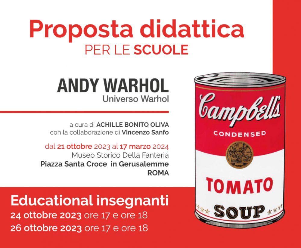 Presentazione proposta didattica per le scuole dedicata alla mostra Universo Warhol a Roma
